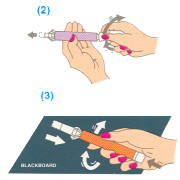 CHALK HOLDER OPERATION(TWO HANDED AND ONE HANDED) (CHALK INHABER-BETRIEB (Zwei-Hand-UND One Handed))