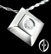 SQUARE DANCE - 0.1Ct. DIAMOND PENDANT 14K WHITE GOLD