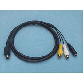 MINDIN 6PIN MALE TO DC 5.5 JACK AND (RCA JACK*2)