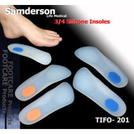 3/4 Silicone Insole with Softer Blue Dots in Metatarsal and Heel Area (3/4 Silicone Insole with Softer Blue Dots in Metatarsal and Heel Area)