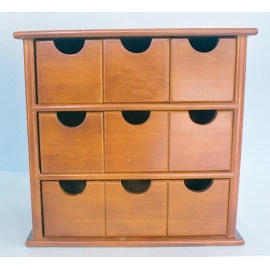 Wood Box W/9 drawers (Wood Box W / 9 tiroirs)