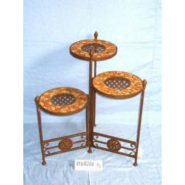 Mosaic Flower Stands, foldable, 3 tops (Mosaic fleur représente, repliables, 3 tops)