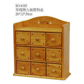 WOODEN BOX WITH 9 DRAWER
