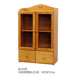 WOODEN RACK WITH 2 DRAWER (PORTE EN BOIS AVEC 2 TIROIR)