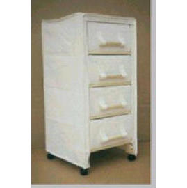 WOODEN CABINET WITH 4 DRAWER & CASTER (WOODEN CABINET WITH 4 DRAWER & CASTER)