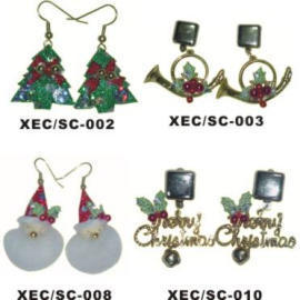 CHRISTMAS EARRING(RED/GREEN/GOLD) (РОЖДЕСТВО СЕРЬГИ (красный / зеленый / золотых франков))