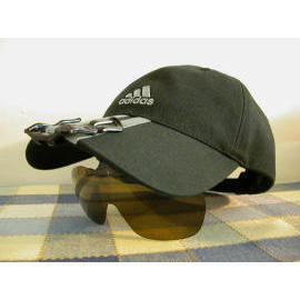 Cap-mounted adjustable polarized visor (sunglasses) (Cap-montés visière réglable polarisée (lunettes de soleil))