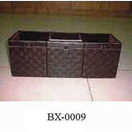 LEATHER STATIONERY STORAGE BOX (CUIR PAPETERIE STORAGE BOX)