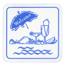 Restaurant Coaster_Square_1 Color Print (Blue) (Restaurant Coaster_Square_1 Color Print (Blue))