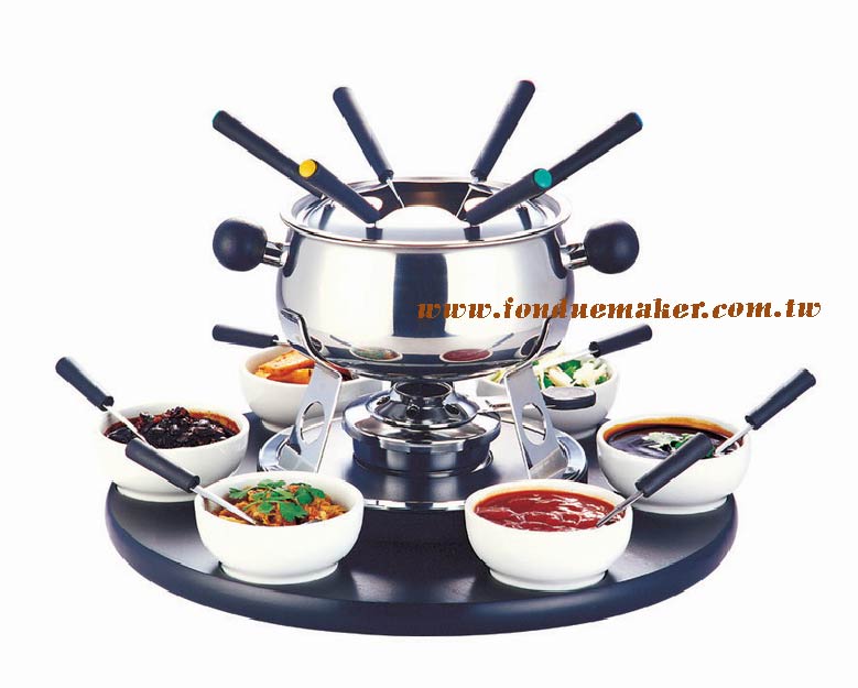 23Piece Lazy Susan Fondue Set