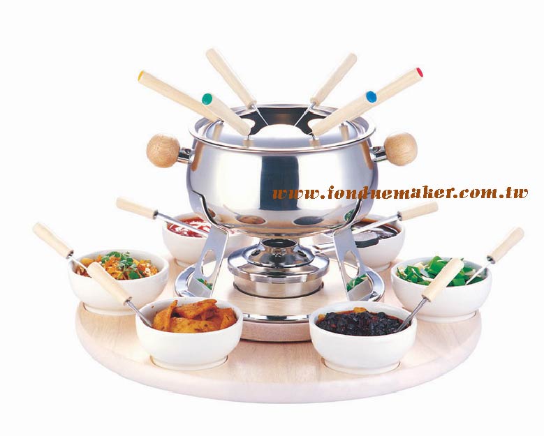 23Piece Lazy Susan Fondue-Set (23Piece Lazy Susan Fondue-Set)