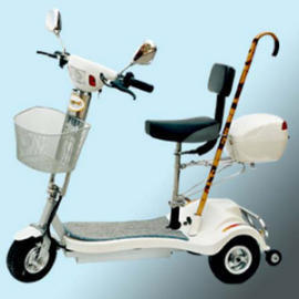 Elektro-Rollstuhl mit Krücke (Elektro-Rollstuhl mit Krücke)