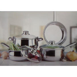 STAINLESS COOKWARE-7PCS (INOXYDABLE COOKWARE-7pcs)