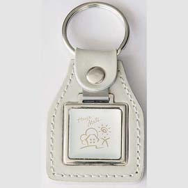 White Leather fob