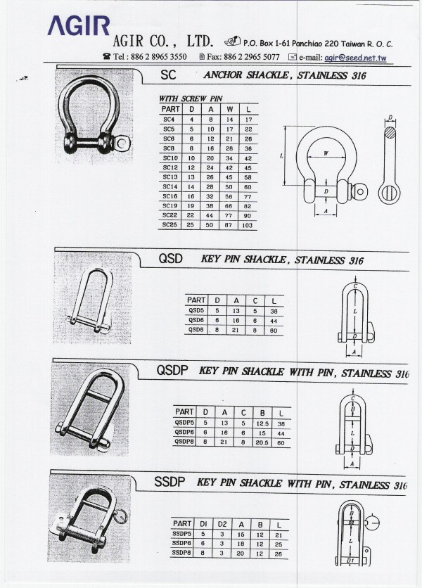 S/S Shackle (S / S Sh kle)