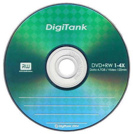 CD-R, DVDR, blank DVD, DVD media, storage media, storage,DigiTank DVD+RW 4X (CD-R, DVDR, DVD vierge, un DVD, supports de stockage, l`entreposage, DigiTank DV)
