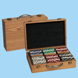 WOODEN POKER CHIPS CASE (BOIS DE POKER CHIPS DE CAS)