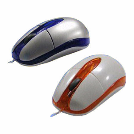 Transparent Blue and Silver 3D Optical Mouse with 800dpi Resolution