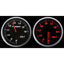 TOSER 60MM WHITE/RED VOLTAGE RACING GAUGE (TOSER 60MM белый / красный НАПРЯЖЕНИЯ RACING GAUGE)