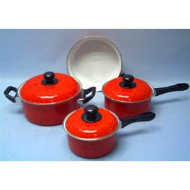 COOKWARE, 7 PCS PORCELAIN ENAMEL COOKWARE SET (Посуда, 7 шт эмаль посуда SET)