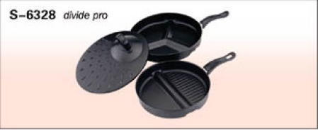 COOKWARE, NON-STICK CARBON STEEL DIVIDE FRY PAN SET (Batterie de cuisine, NON-STICK CARBONE ACIER FRACTURE POÊLE SET)