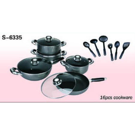 COOKWARE, ALUMINUM 16PCS COOKWARE SET (Посуда, алюминиевая посуда 16pcs SET)