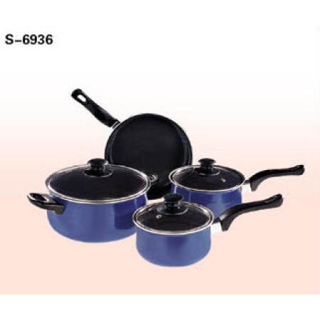 COOKWARE, NON STICK CARBON STEEL COOKWARE SET (Batterie de cuisine, antiadhésif ACIER AU CARBONE Batterie de cuisine)