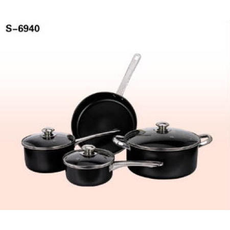 COOKWARE, NON STICK CARBON STEEL COOKWARE SET (Batterie de cuisine, antiadhésif ACIER AU CARBONE Batterie de cuisine)