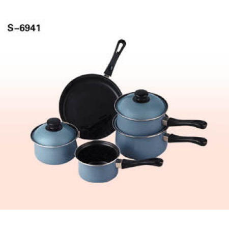 COOKWARE, NON STICK CARBON STEEL COOKWARE SET (Batterie de cuisine, antiadhésif ACIER AU CARBONE Batterie de cuisine)