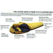 100% Goose Down X-treme Style Sleeping Bag (100% гусиный пух X-Treme Стиль Спальный мешок)