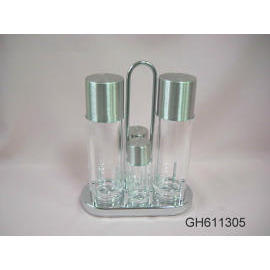 OIL, VINEGAR, SALT & PEPPER SHAKER SET (Huile, vinaigre, sel et poivre SHAKER SET)