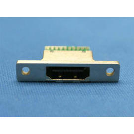 HDMI Receptacle A Type Connector, w/ PCB, w/ Two Keyholes (Steckbuchse HDMI Typ A Stecker, w / PCB, w / Two Schlüssellöcher)