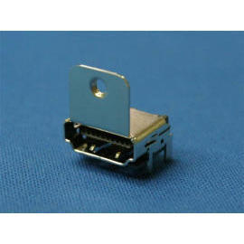 HDMI Female A Type Connector, SMT, Flange, w/ Keyhole (HDMI femelle Connecteur type A, SMT, bride, w / Keyhole)