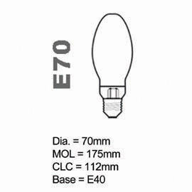 HPS Lamp E type 70W Coated E40 (HPS Lamp E type 70W Coated E40)