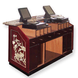 WOOD CASHIER`S COUNTER (COMPTEUR DE CAISSE EN BOIS)