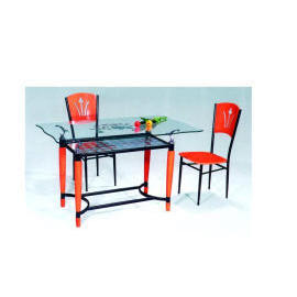 Metal dining chair and table (Metal dining chair and table)