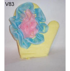 Bath mitt with flower (Bath mitt with flower)