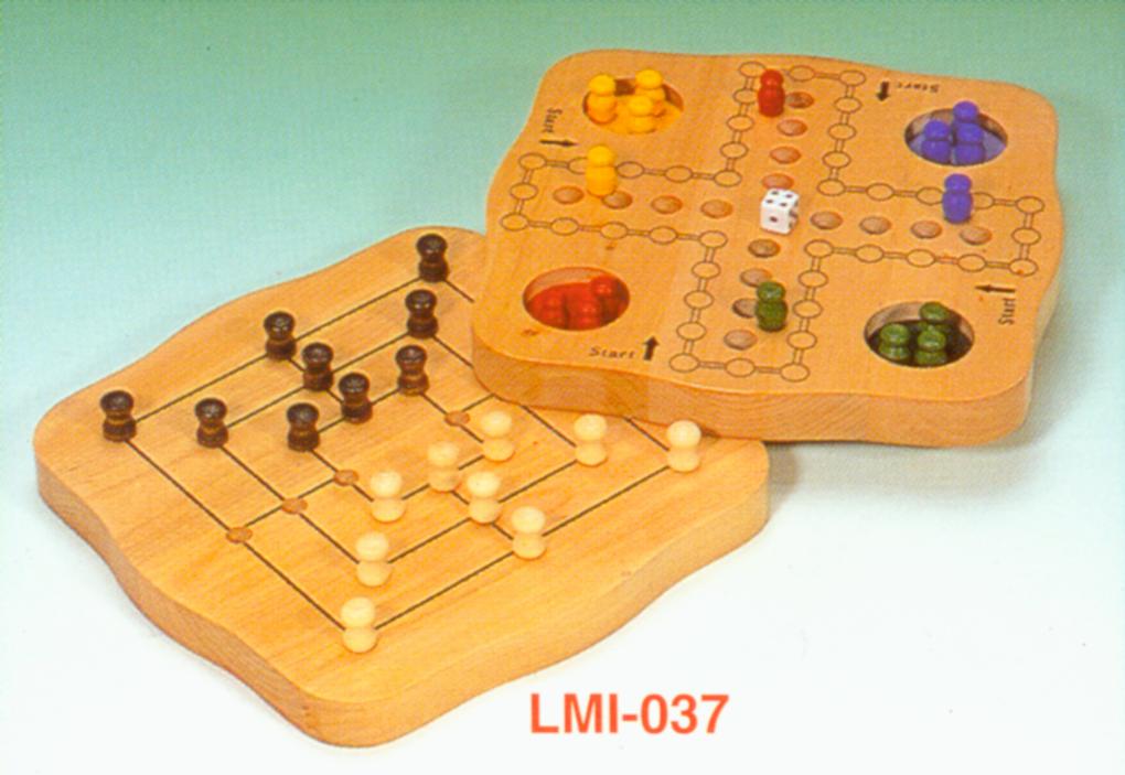 2-in-1 wooden ludo/mill set (2-in-1 wooden ludo/mill set)