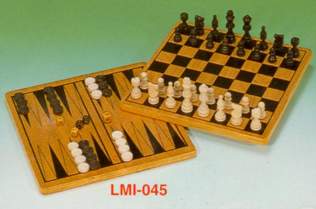 2-in-1 wooden chess/backgammon set (2-in-1 wooden chess/backgammon set)