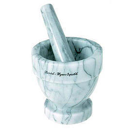 MARBLE MORTAR AND PESTLE