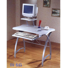 computer, desk, table