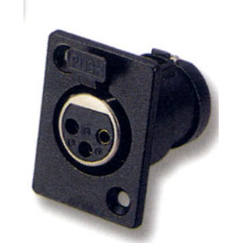 3 Pin Female Mic Chassis Mount Type Black Connector (3 Pin Female Mic Chassis Mount Type Black Connector)