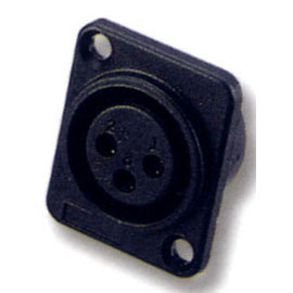 3 Pin Female Mic Right-Angled Type Black Plastic Connector (3 Pin Female Mic Right-Angled Type Black Plastic Connector)