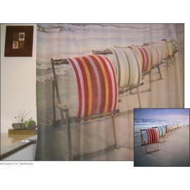 Polyester Shower Curtain - Deckchair (Polyester Rideau de douche - Chaise longue)