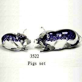 Handicraft Glass Pig Set 3522 (Handicraft Glass Pig Set 3522)