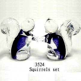 Handicraft Glass Squirrel set 3524 (Artisanat verre Écureuil mis en 3524)