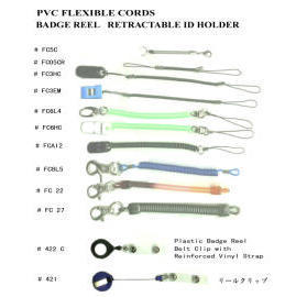 PVC FLEXIBLE CORDS / BADGE REEL / RETRACTABLE ID CARD HOLDER (ПВХ гибким проводам / ЗНАКОМ R l / RETRACTABLE ID CARD HOLDER)