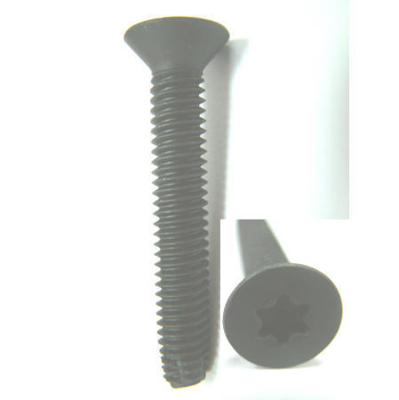 FLOOR SCREW-- 6 LOBE FLAT HEAD TAPPING SCREW BLACK ZINC PLATED (PLANCHER DE VIS - 6 LOBES FLAT HEAD TAPPING VIS ZINGUE NOIR)