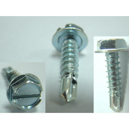 DRILLING SCREW--SLOTTED HWH SELF DRILLING SCREW ZINC PLATED (DRILLING SCREW--SLOTTED HWH SELF DRILLING SCREW ZINC PLATED)