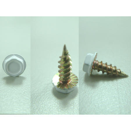 TAPPING SCREWS--HWH SELF TAPPING SCREW YELLOW ZINC PLATED WITH HEAD PAINTED (TARAUDAGE vis - HWH AUTOTARAUDEUSES VIS ZINGUE JAUNE AVEC tête peinte)